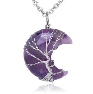 Like New Amethyst Moon Cut Necklace